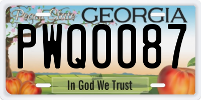 GA license plate PWQ0087