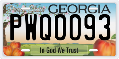 GA license plate PWQ0093