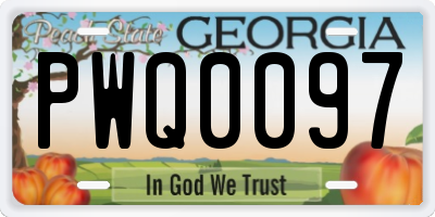 GA license plate PWQ0097