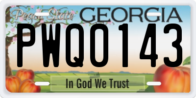 GA license plate PWQ0143