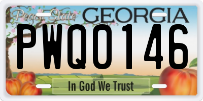 GA license plate PWQ0146