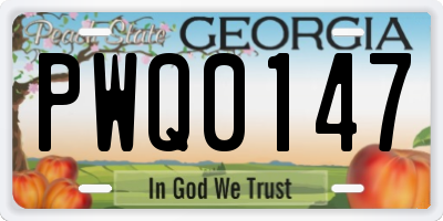 GA license plate PWQ0147