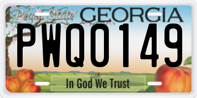 GA license plate PWQ0149
