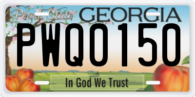 GA license plate PWQ0150