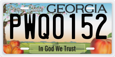 GA license plate PWQ0152