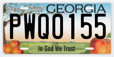 GA license plate PWQ0155
