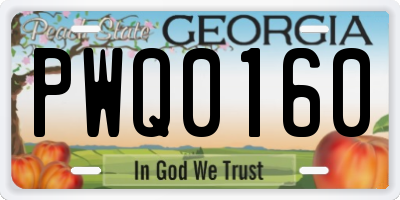 GA license plate PWQ0160
