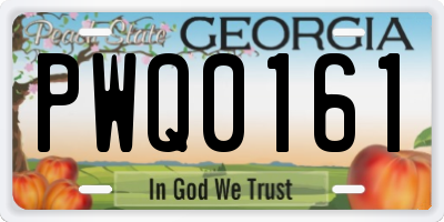 GA license plate PWQ0161
