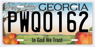 GA license plate PWQ0162