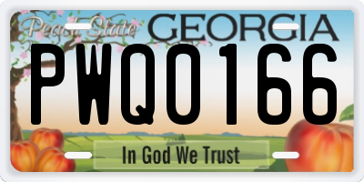 GA license plate PWQ0166