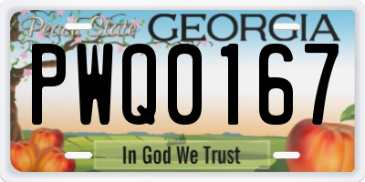 GA license plate PWQ0167