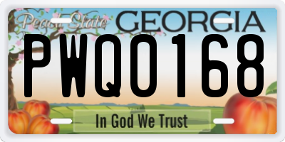 GA license plate PWQ0168