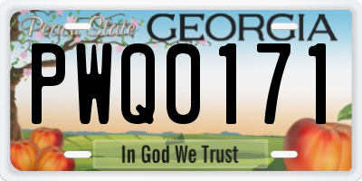 GA license plate PWQ0171
