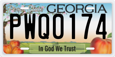 GA license plate PWQ0174
