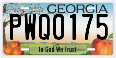 GA license plate PWQ0175