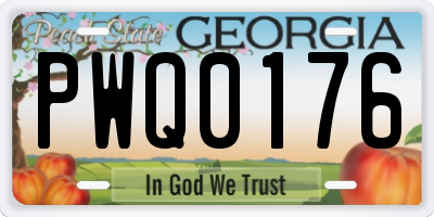 GA license plate PWQ0176