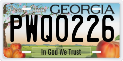 GA license plate PWQ0226