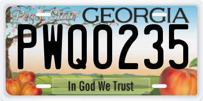 GA license plate PWQ0235