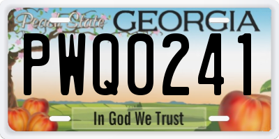 GA license plate PWQ0241