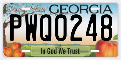 GA license plate PWQ0248