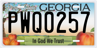 GA license plate PWQ0257