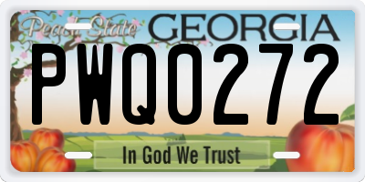 GA license plate PWQ0272