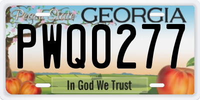 GA license plate PWQ0277