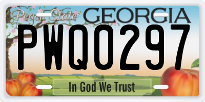 GA license plate PWQ0297