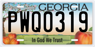 GA license plate PWQ0319