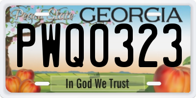 GA license plate PWQ0323