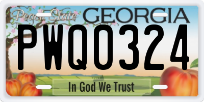 GA license plate PWQ0324