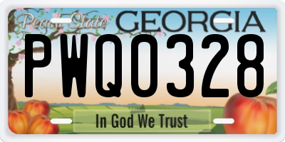 GA license plate PWQ0328