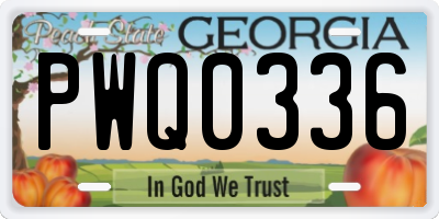 GA license plate PWQ0336