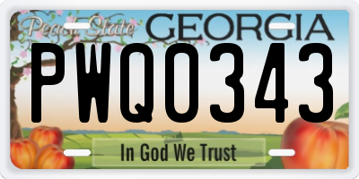 GA license plate PWQ0343