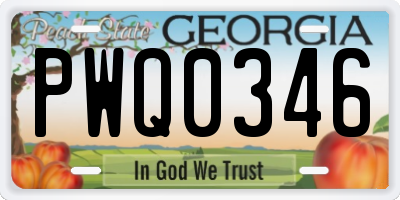 GA license plate PWQ0346