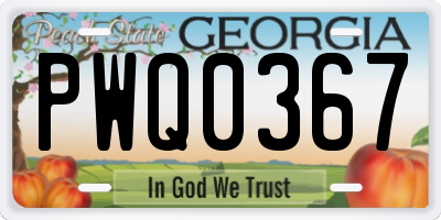GA license plate PWQ0367