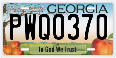 GA license plate PWQ0370