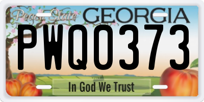 GA license plate PWQ0373