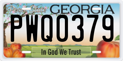 GA license plate PWQ0379