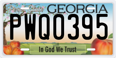 GA license plate PWQ0395