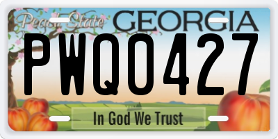 GA license plate PWQ0427