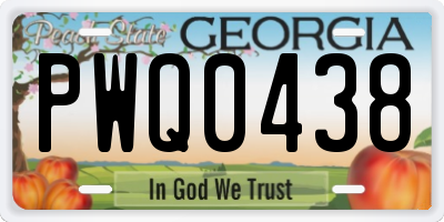 GA license plate PWQ0438