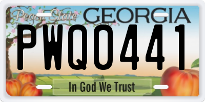 GA license plate PWQ0441