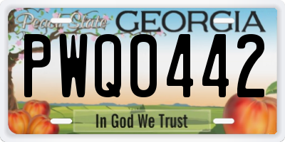 GA license plate PWQ0442