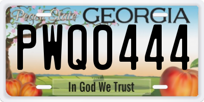 GA license plate PWQ0444