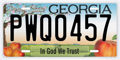 GA license plate PWQ0457