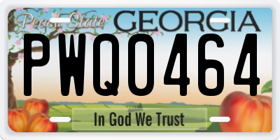 GA license plate PWQ0464