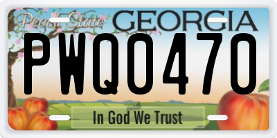 GA license plate PWQ0470