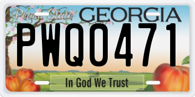GA license plate PWQ0471