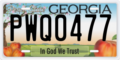 GA license plate PWQ0477